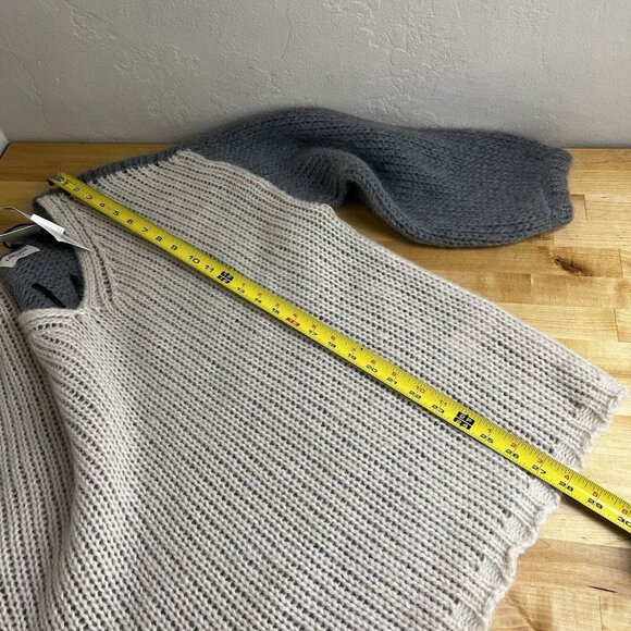 Me369 Brooklyn Natural Sweater Embroidered "Good Vibes" Wool Mohair Size XS/S - Picture 11 of 11